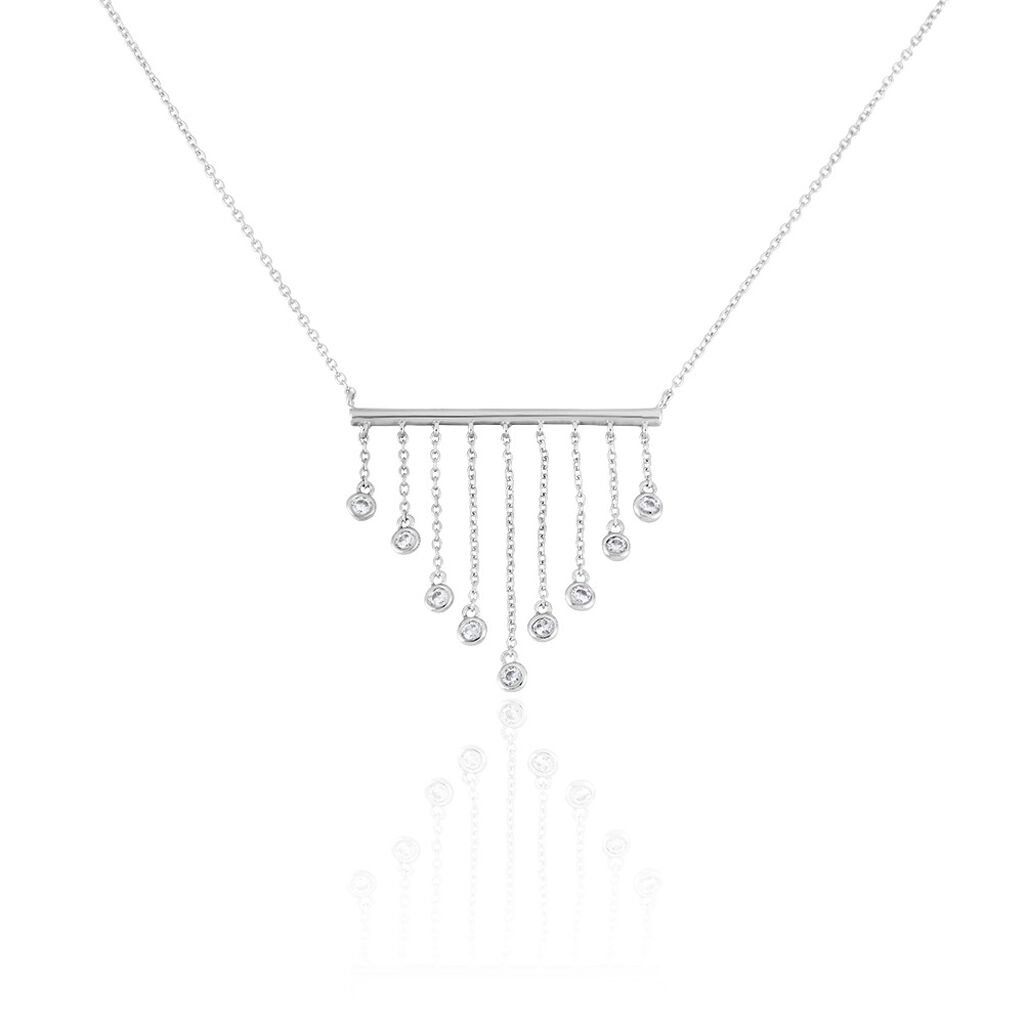 Collier Argent Blanc Edvard Oxydes De Zirconium