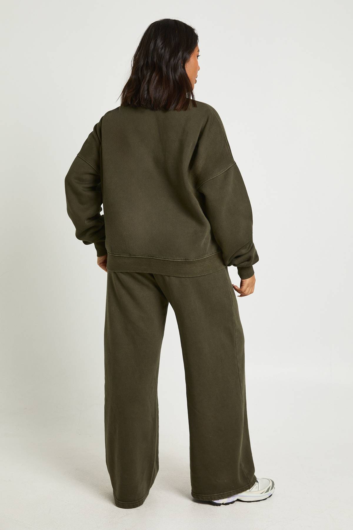 boohoo Ensemble de Survêtement Sweatshirt Col Montant Plus Délavé