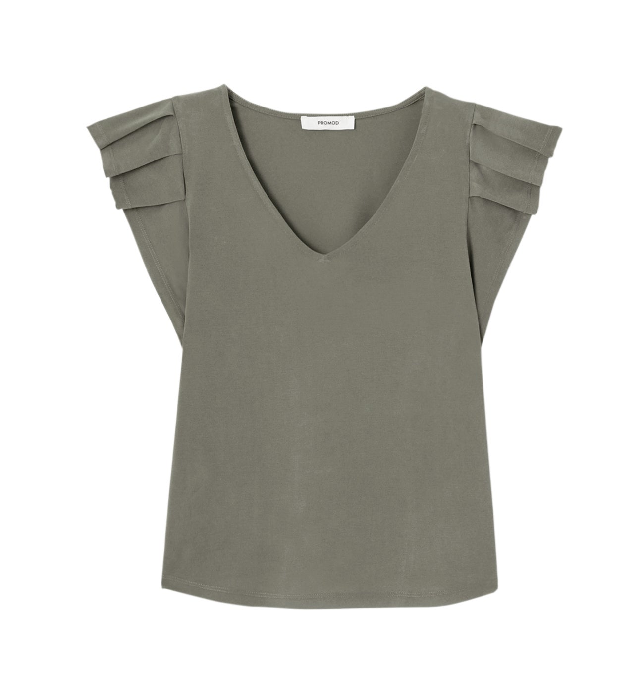 T-shirt à manches volantées - Kaki