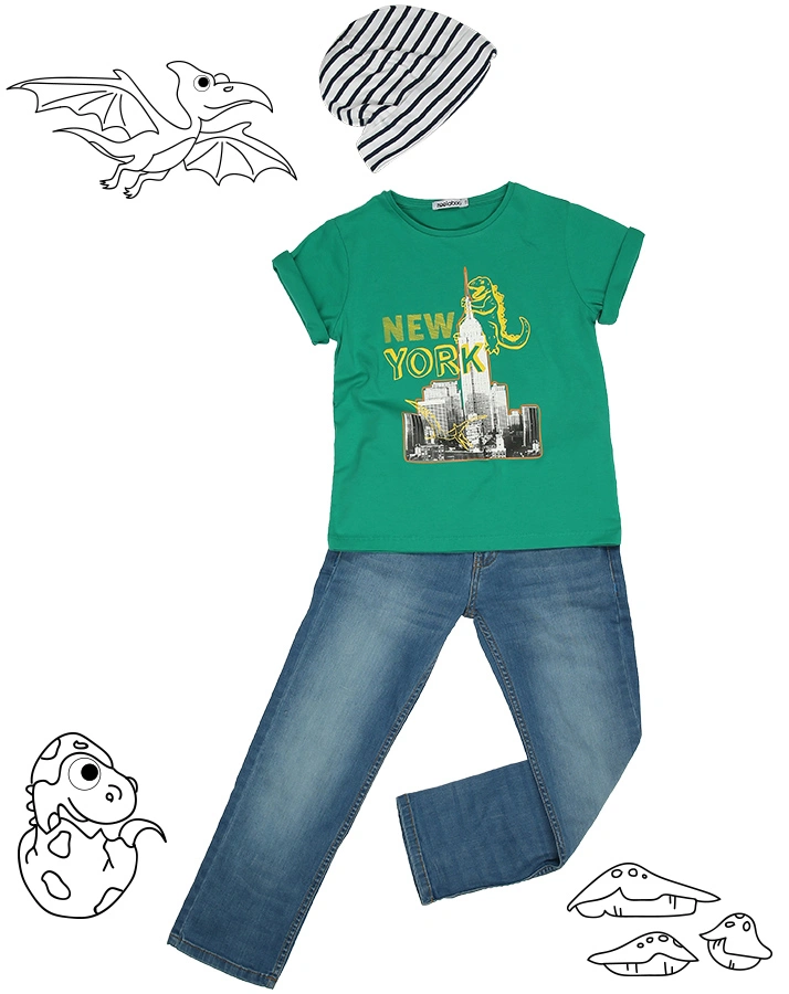 T-Shirt NEW YORK DINO in grün