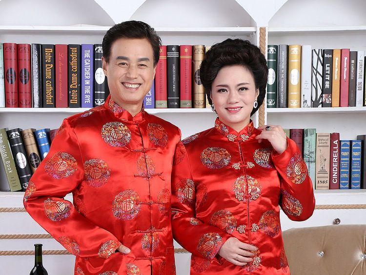 Gouden bloemen - Chinees jasje met knoopjes
