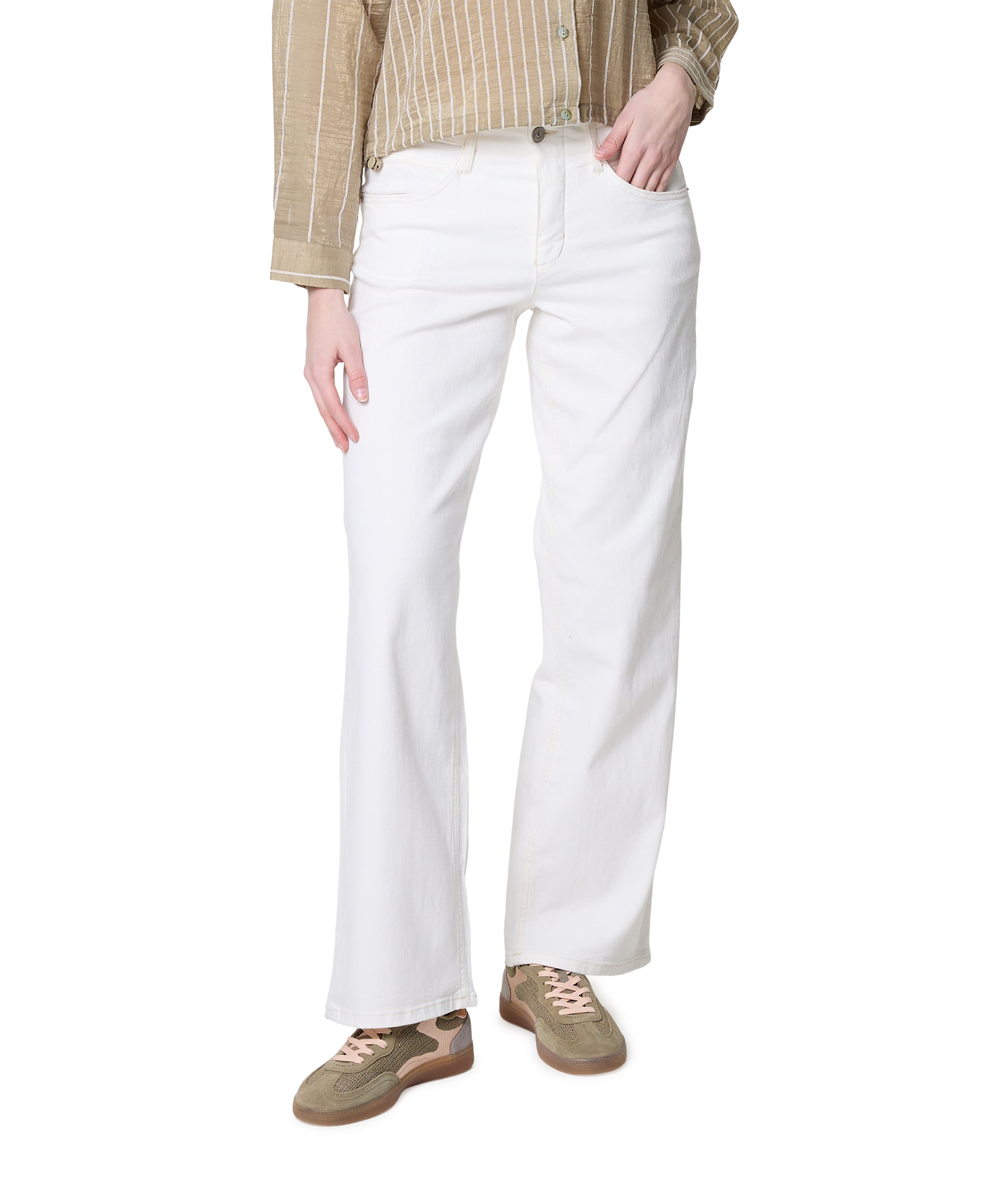 Toni Liv New Wide dames jeans ecru