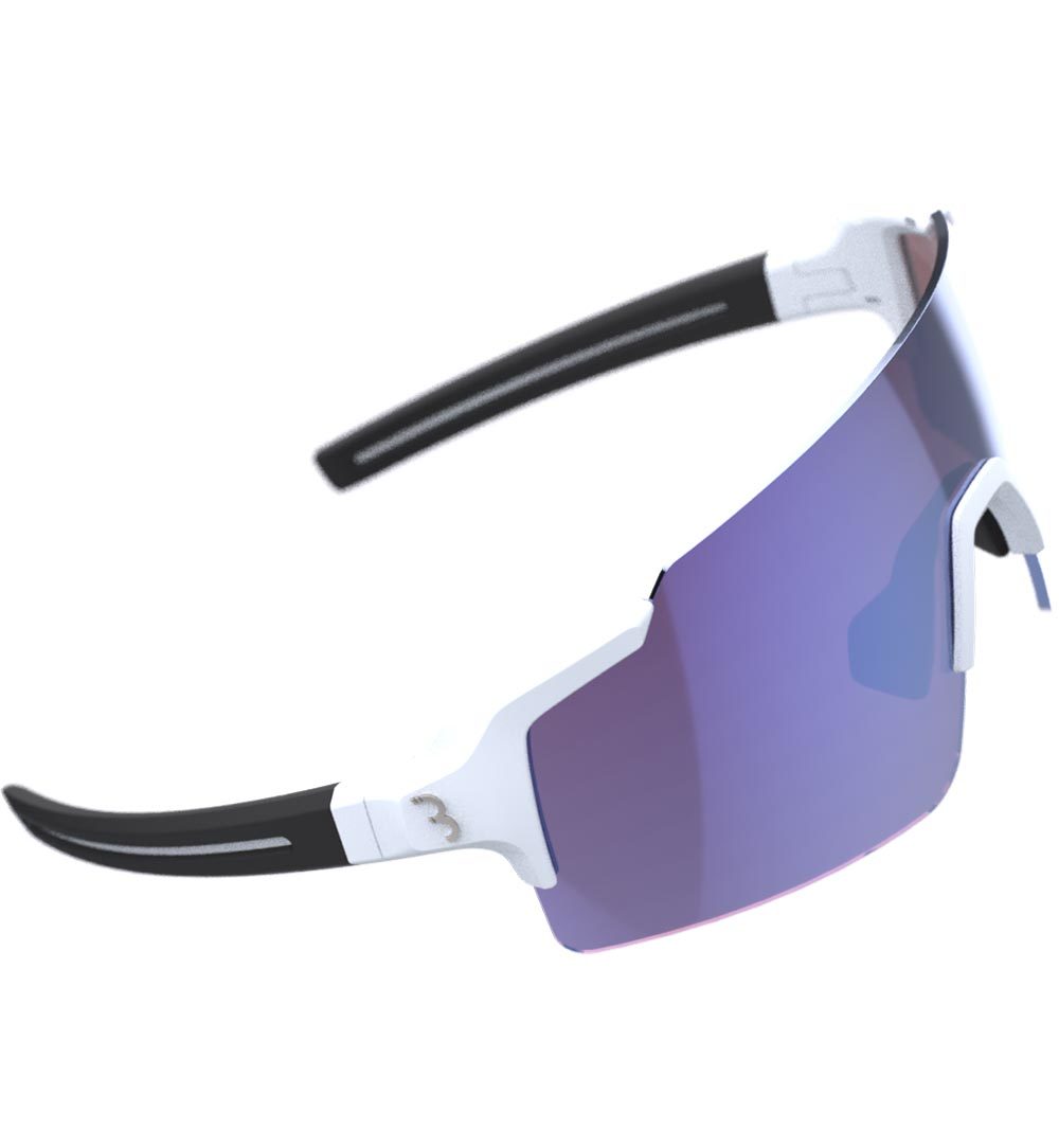 BBB Cycling BSG-70 FullView Sport Zonnebril HC Blue Mirror Lens Mat Wit