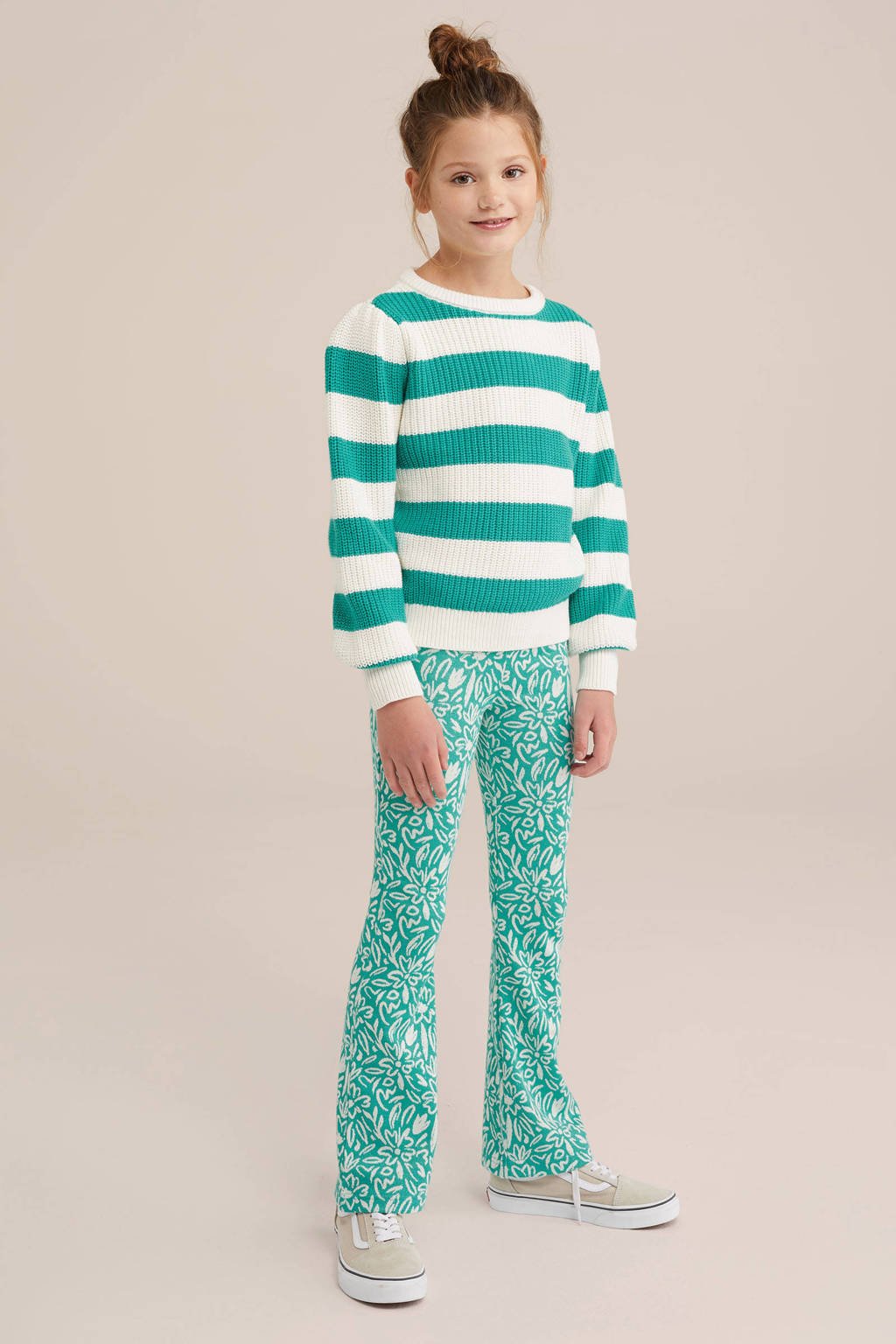 WE Fashion flared broek mintgroen