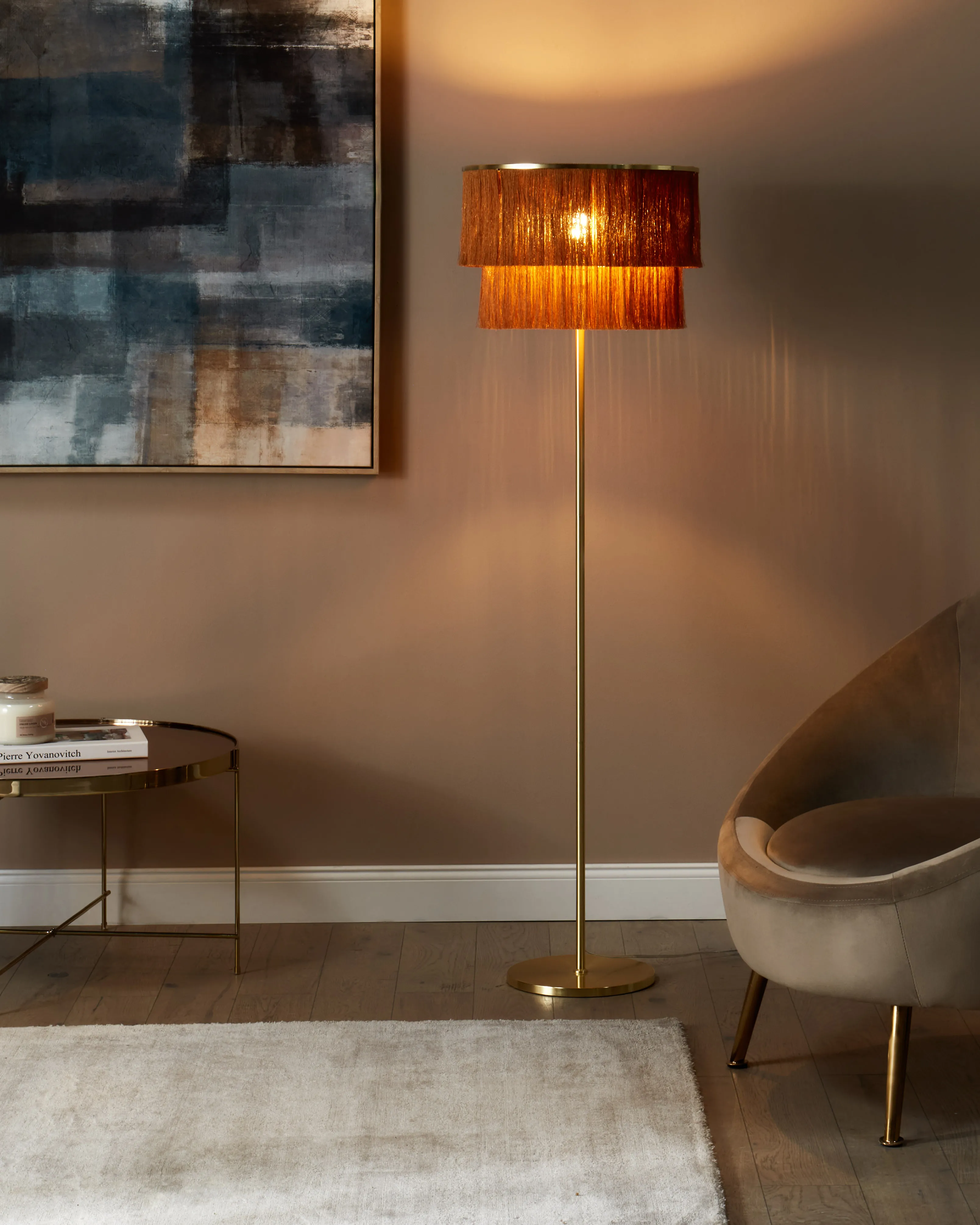Staande lamp PERISTERI Metaal Bruin