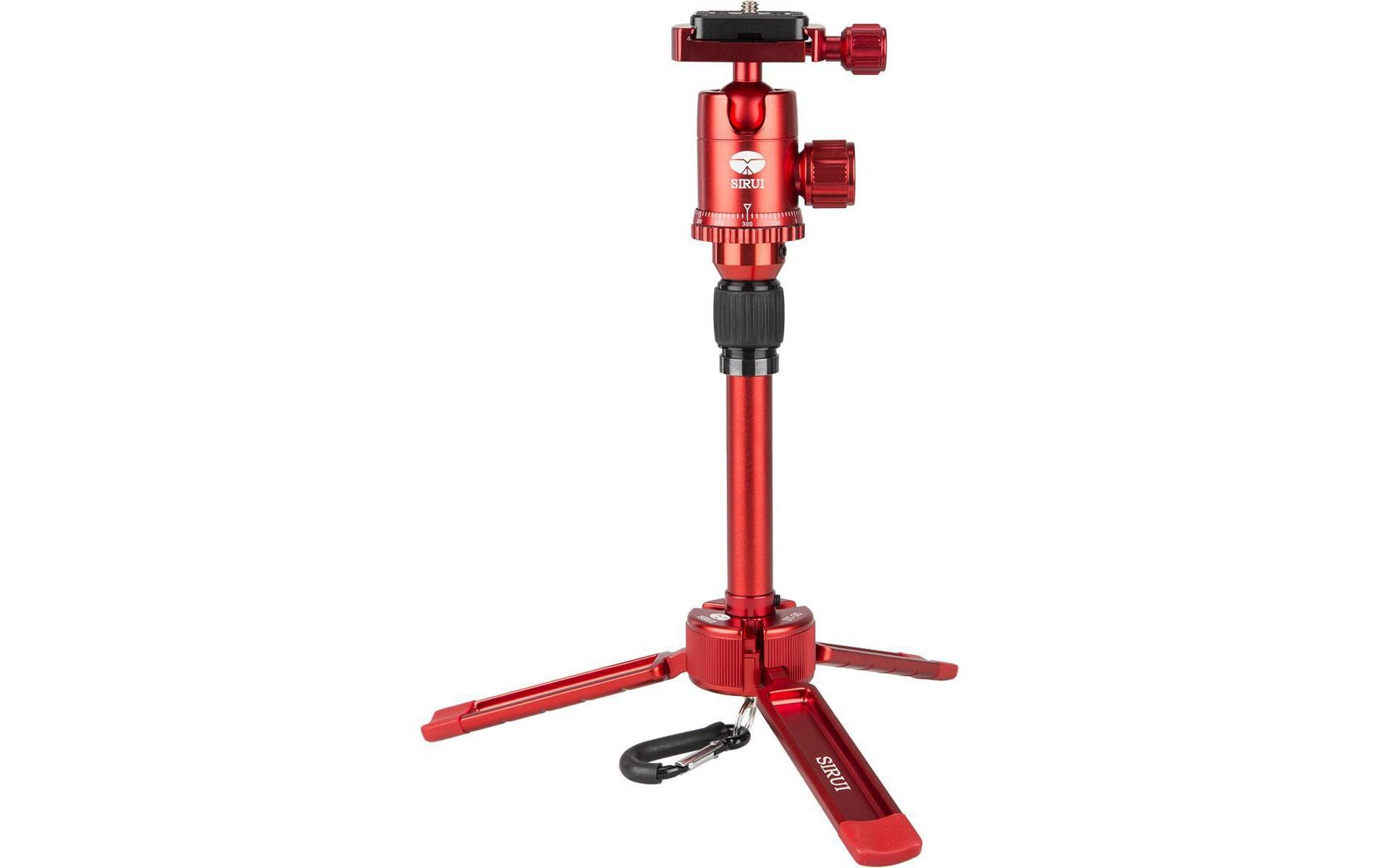 Stativ 3T-35R Mit Kugelkopf, Rot<br>Mini-Stativ aus Leichtmetall