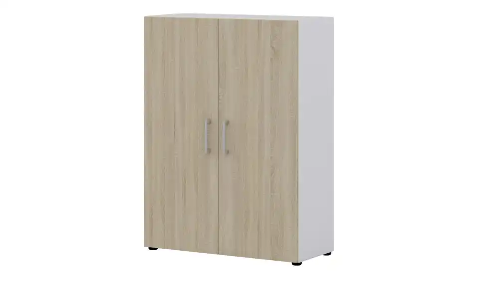 Aktenschrank Kasai 2 Türen 107,2 cm Weiß, Eiche Sonoma (Nachbildung)