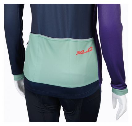 Maillot Manches Longues XLC JE-S18 Bleu Foncé Vert Lilas