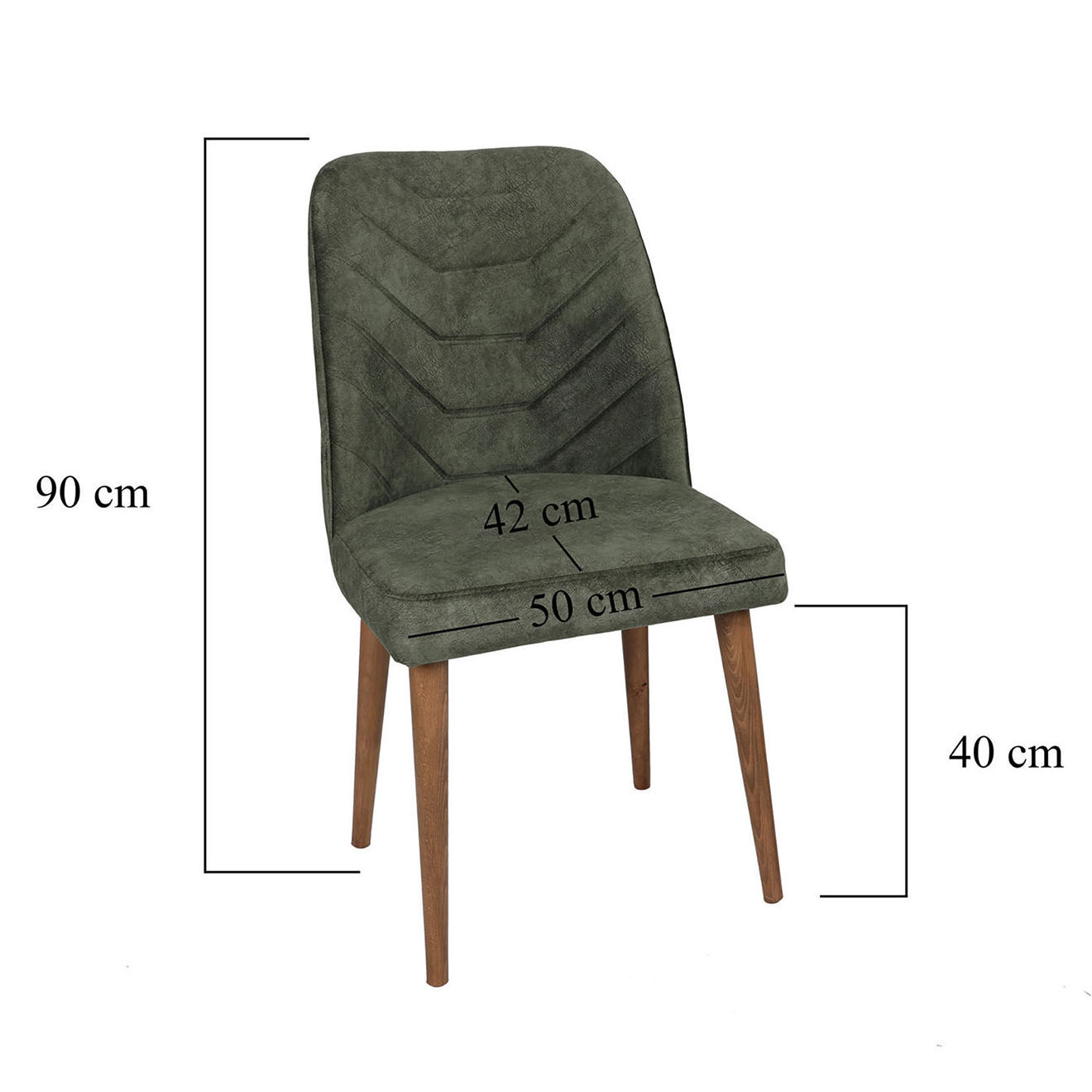 Wooden Art 4 chaises dallas marron/vert - 50x90x49 cm