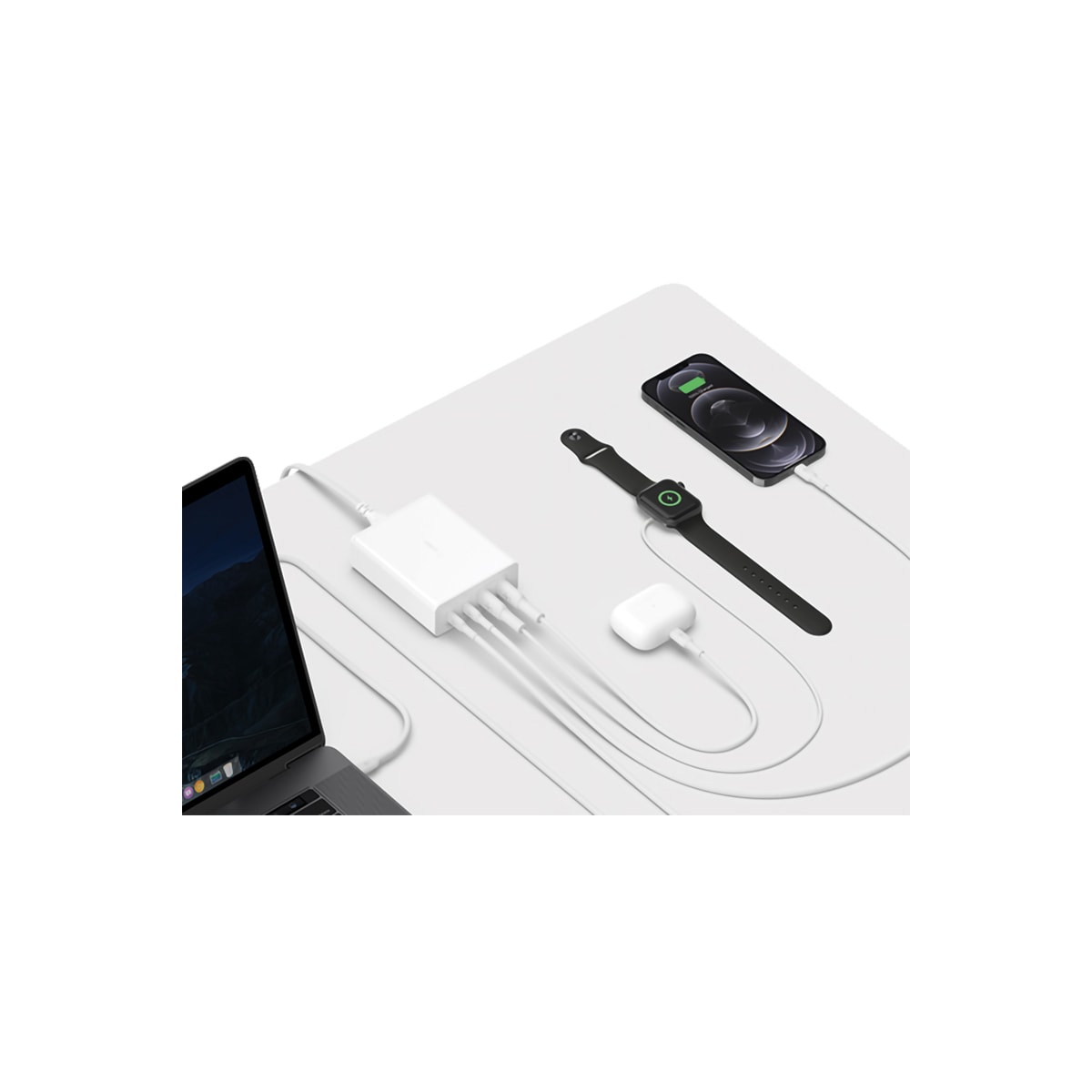 Belkin 108W GaN 4-Port Universal lader (hvit)