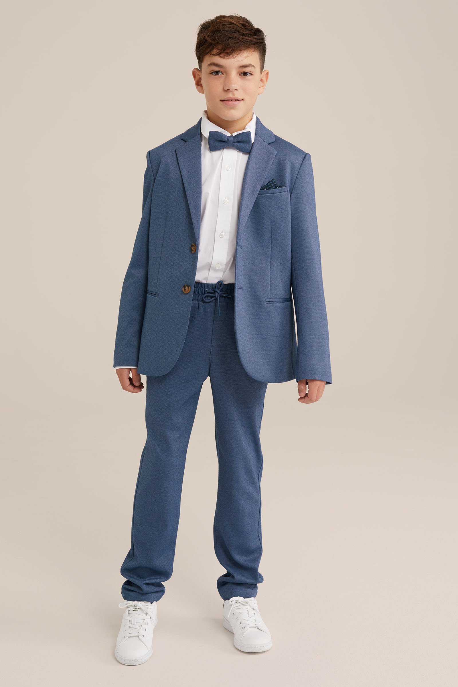 Jongens slim fit blazer met stretch WE Fashion Blauw