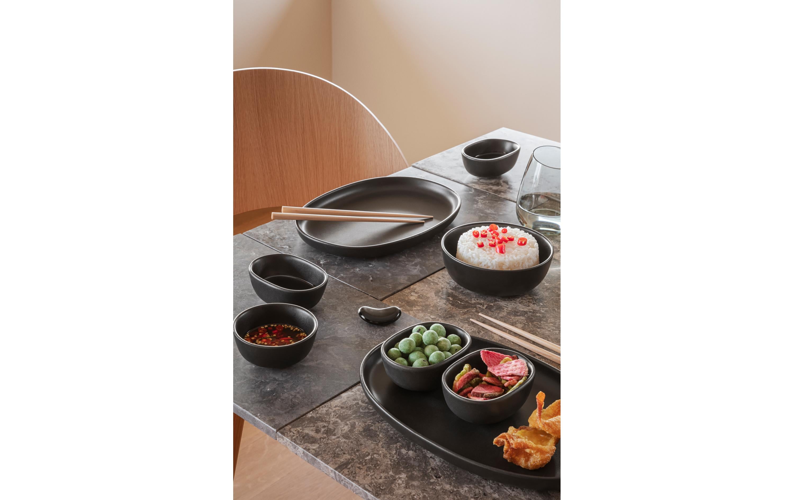Speiseteller Nordic Kitchen 26 x 18.5 cm, 4 Stück,Schwarz<br>Essteller Set