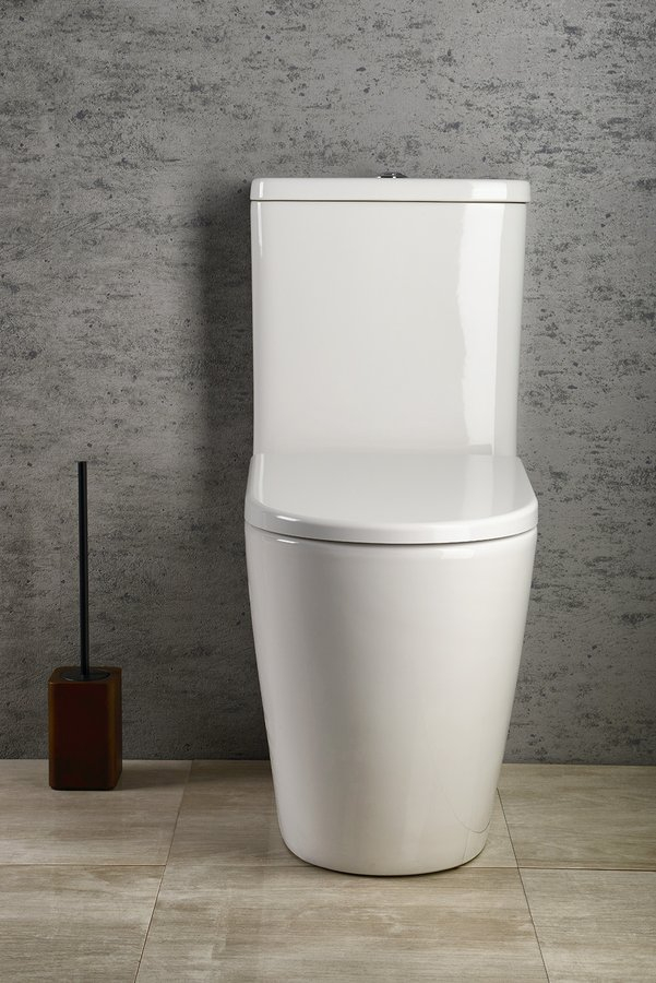 Sapho Turku duoblok toilet randloos wit met zitting