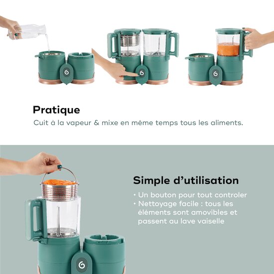 Nutribaby Glass - Robot Multifonction en Verre   Green Forest        de               Babymoov