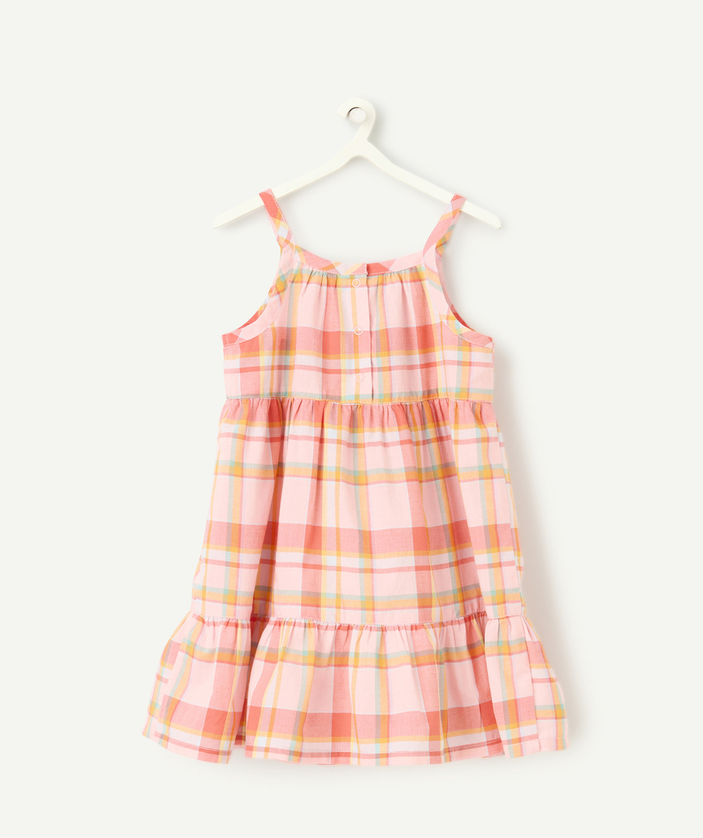 robe à bretelles bébé fille en coton bio imprimé à carreaux