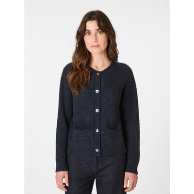 Damen-Strickjacke Alpaka, Dunkelblau