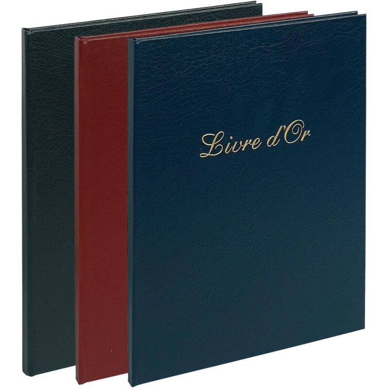 Livre d'or Balacron avec titre 100 pages blanches - 27x22 cm vertical - Couleurs assorties
