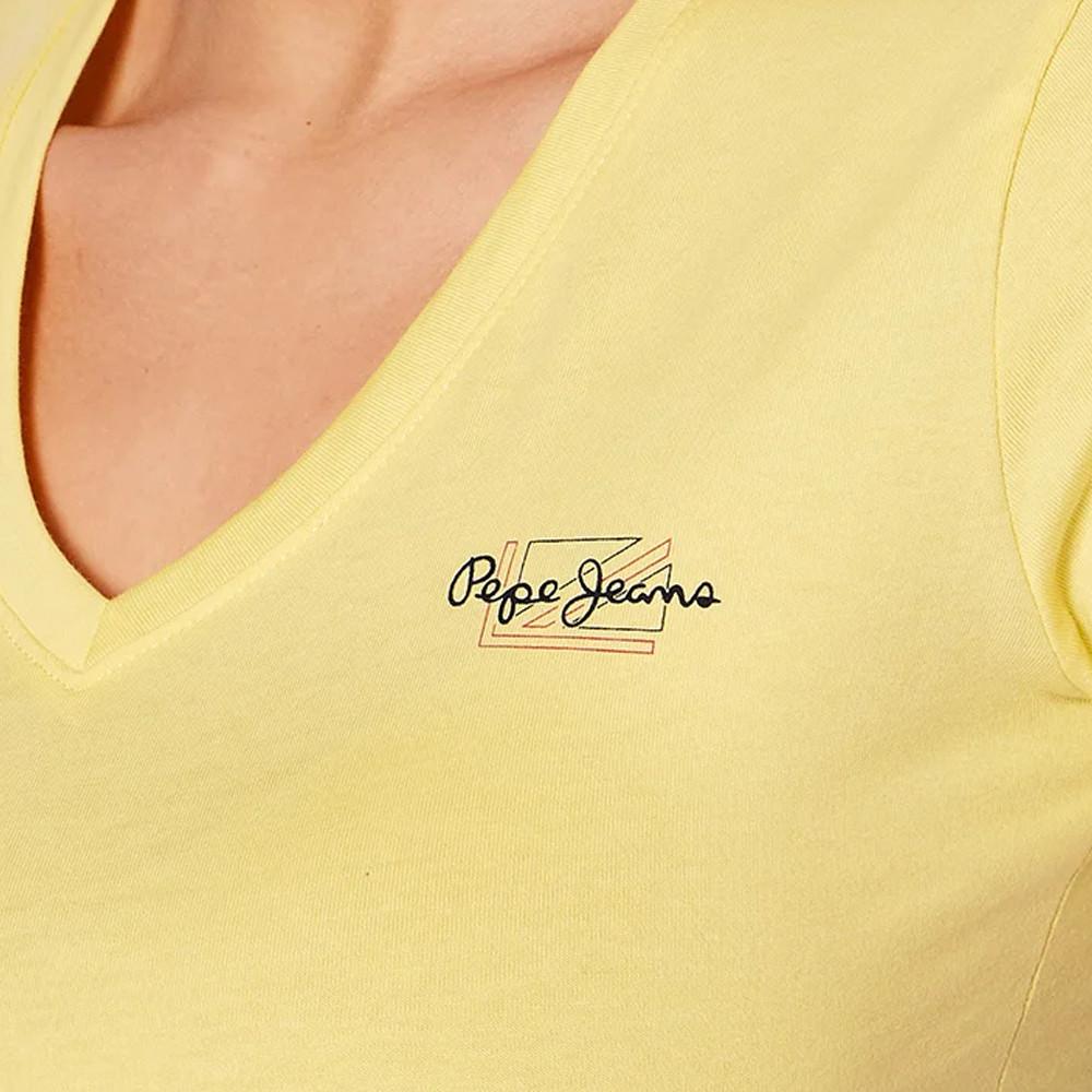 Pepe jeans T-shirt Jaune Femme Pepe Jeans Bleu N