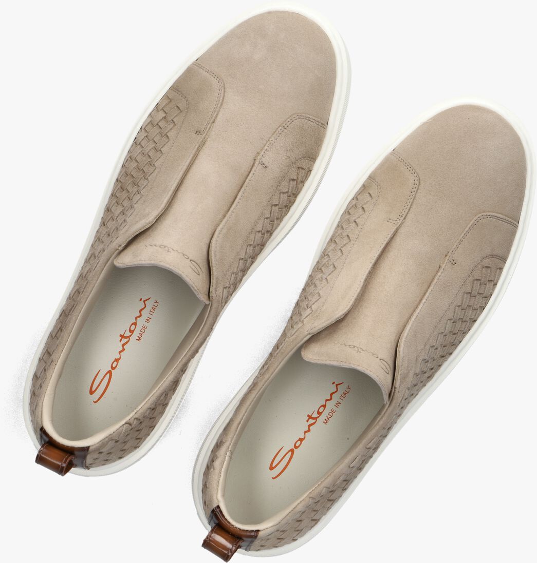 beige santoni lage sneakers vic wave
