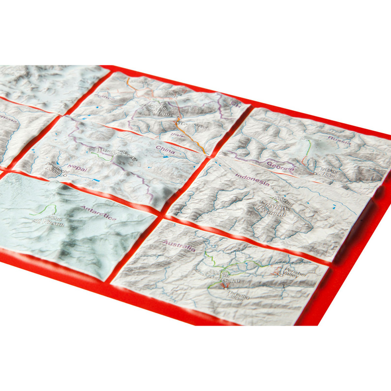 Georelief 3D Reliefpostkarte Seven Summits