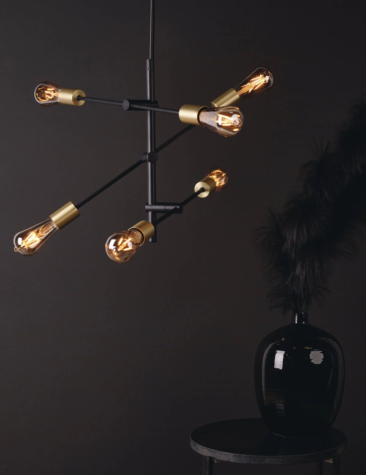 Taklampe svart - 79x55x55 cm