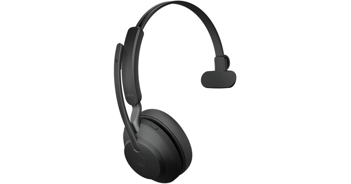 JabraEvolve2 65 on-ear headset  (Zwart, UC, USB-A, Oplader)