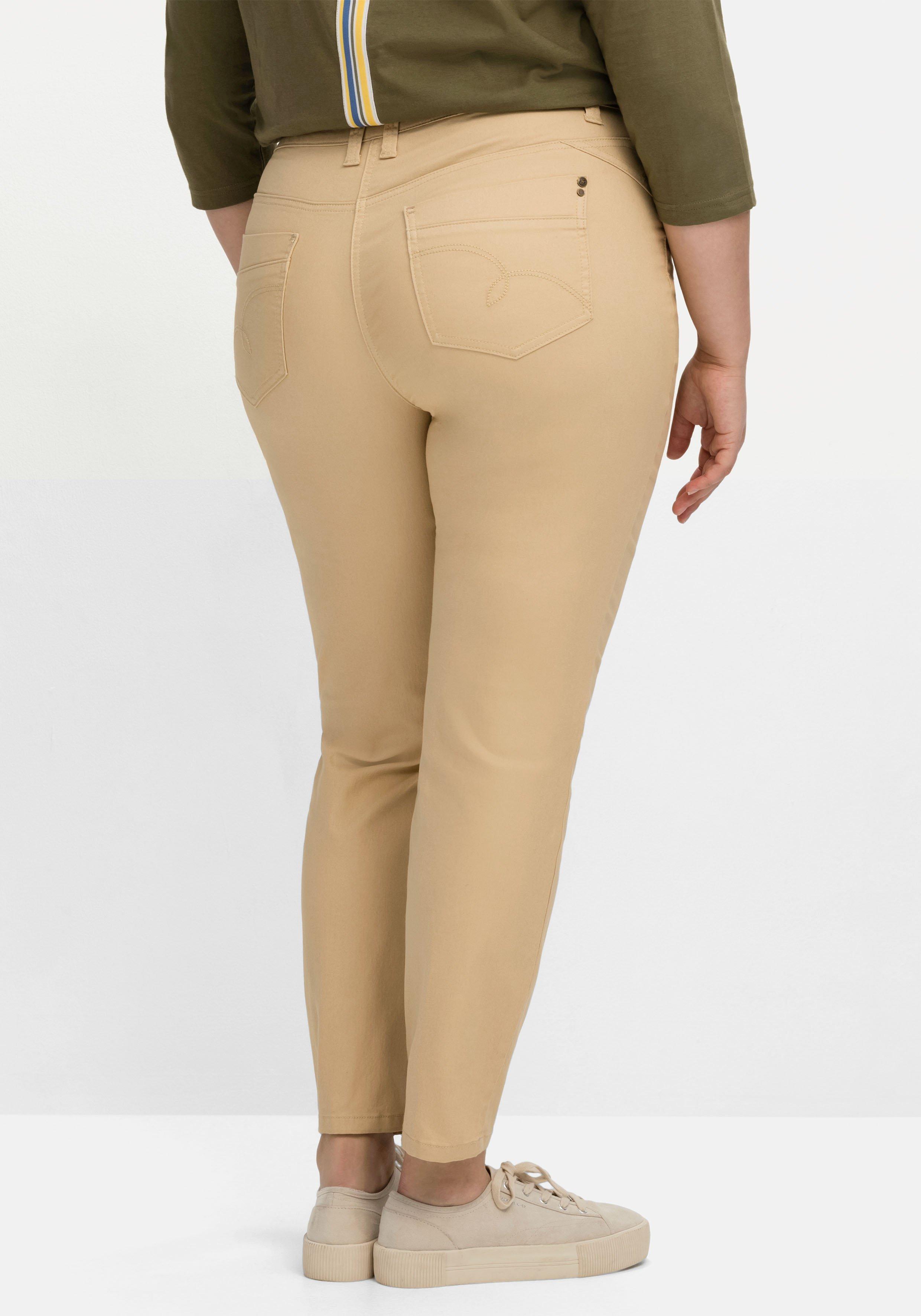 Schmale Hose im Coloured-Denim-Look
