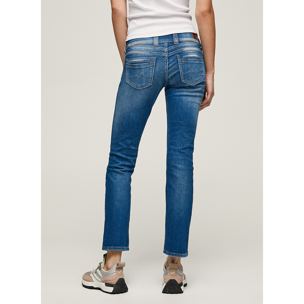 PEPE JEANS<br>Calça jeans slim de tamanho padrão com botões duplos Genna
