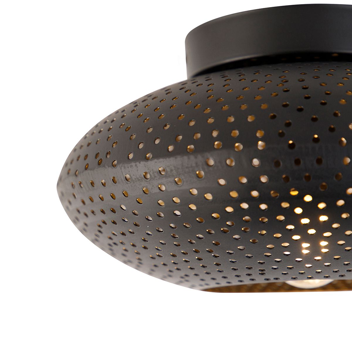 Smart plafondlamp zwart met goud 25 cm incl. Wifi P45 - Radiance