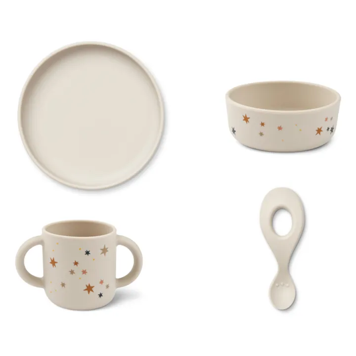 Liewood Set vaisselle Vivi en silicone - Set de 4 | Star bright/Sandy