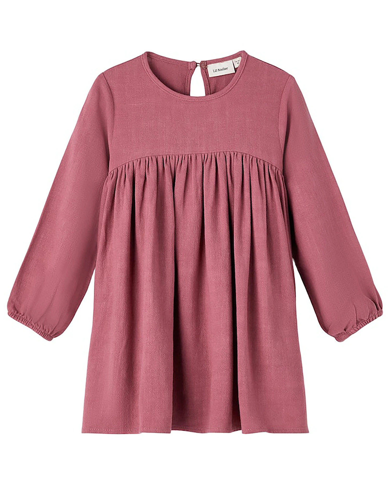 Langarmkleid NMFHEATHER mit Leinen in dry rose