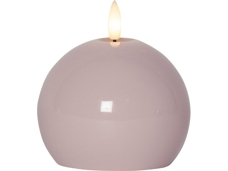 Star Trading LED-Kerze Pillar Flamme Shine, 11 cm, Pink LED-Stumpenkerze
