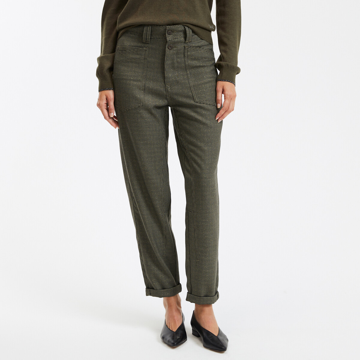 FREEMAN T. PORTER<br>Calças largas com estampa xadrez