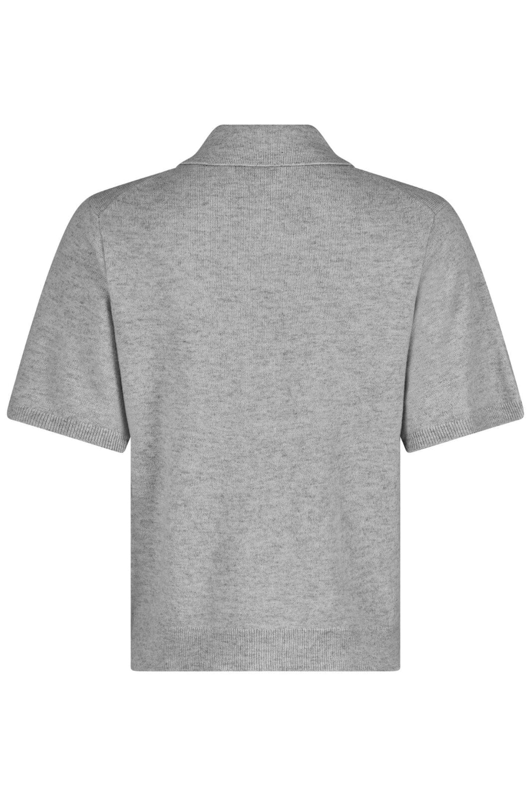 Neo Noir Gracie Knit Polo Tee light grey melange