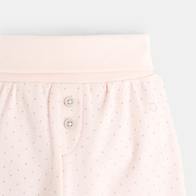 Pantalon à pieds jersey (lot de 2) rose naissance