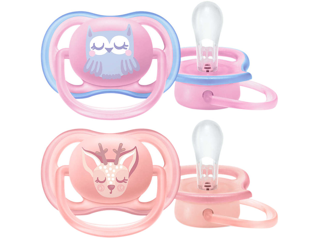 CHUPETA AVENT ULTRA AIR DECO ROSA 0-6M 2UN