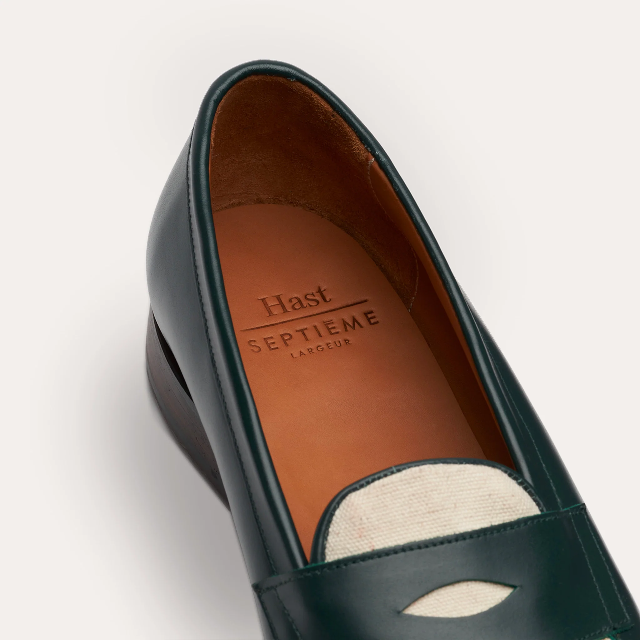 Two-tone English green moccasin