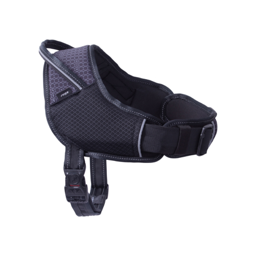 Coleira ergonômica preta para cães Rogz Airtech