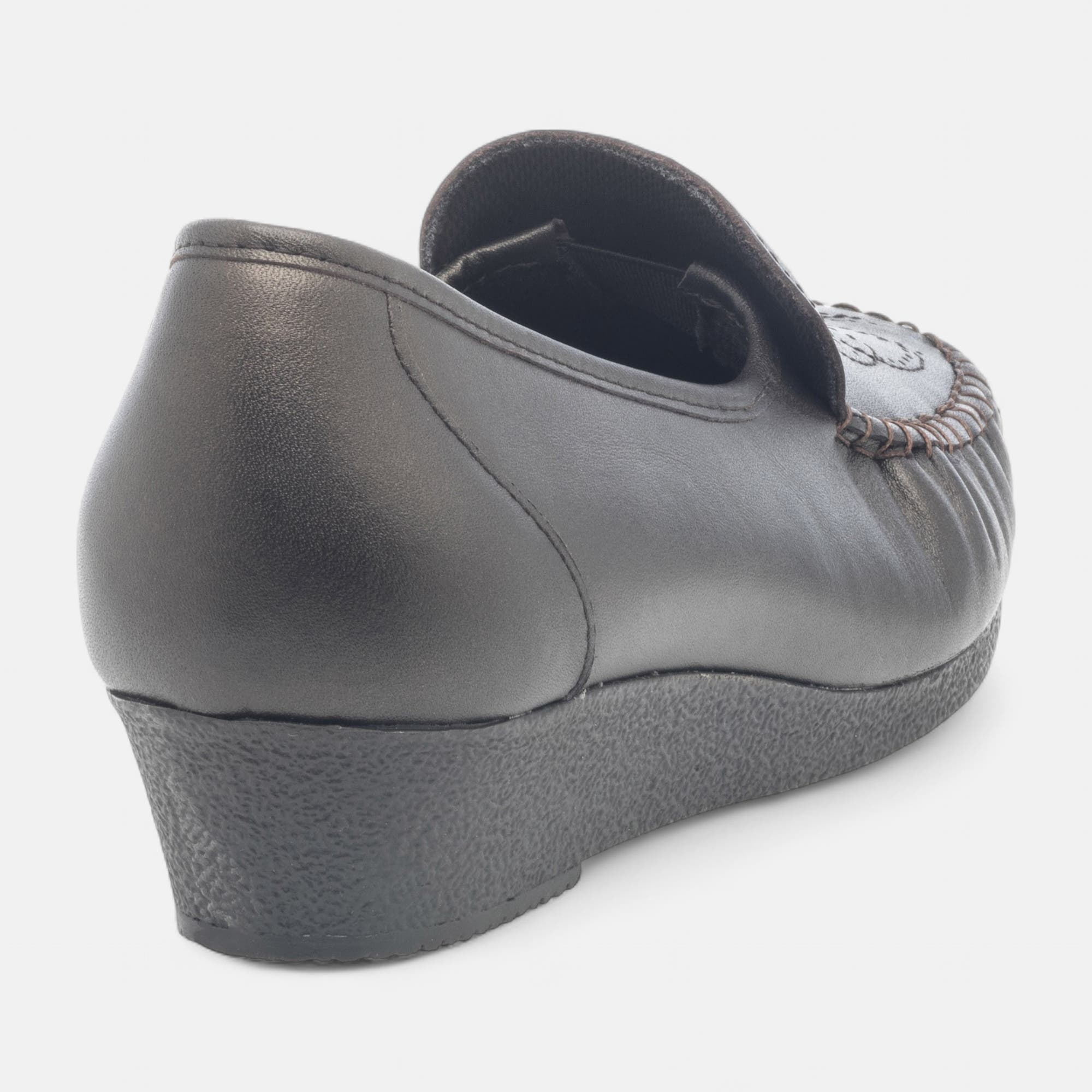 Mocassins pieds sensibles Femme en cuir marron