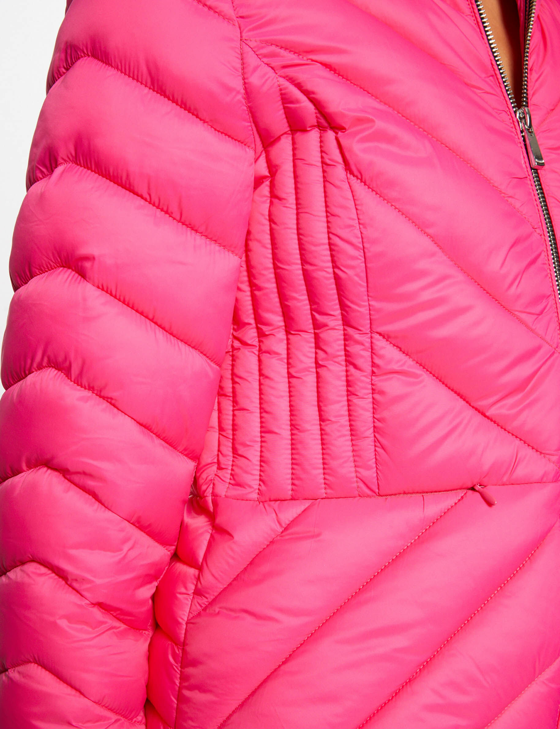 Doudoune droite zippée fuchsia femme - fuchsia