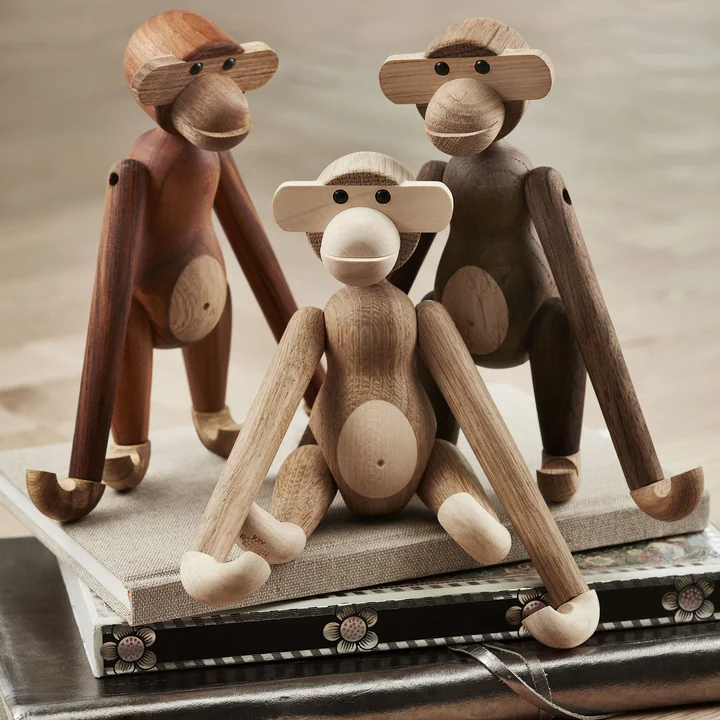 Kay Bojesen - Holz-Affe mini, grau