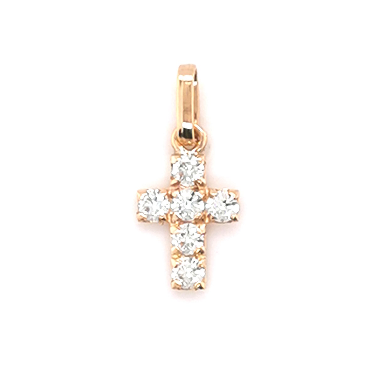 Pendentif croix empierrée or jaune 18 carats