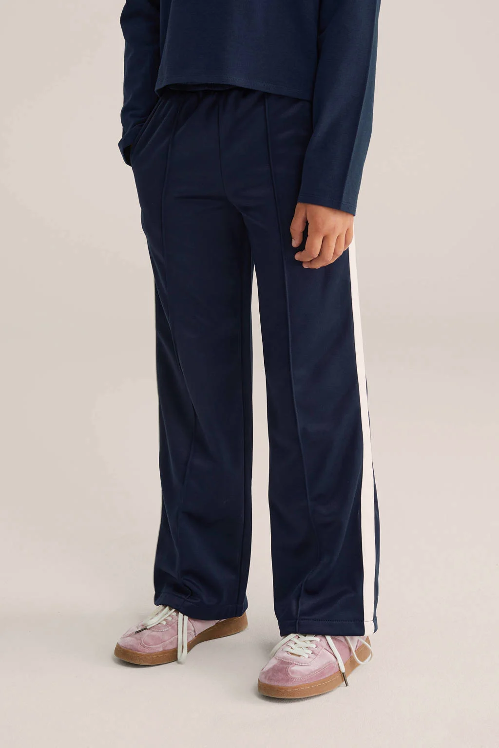 WE Fashion straight sweatpant donkerblauw