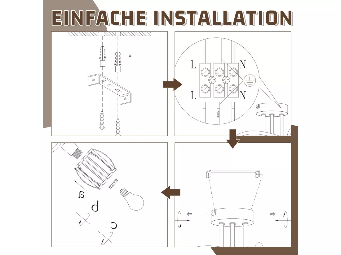Spot 3er De Plafond En Cristal Noir Vintage E14 Pour Couloir Pivotant à 350° Industriel