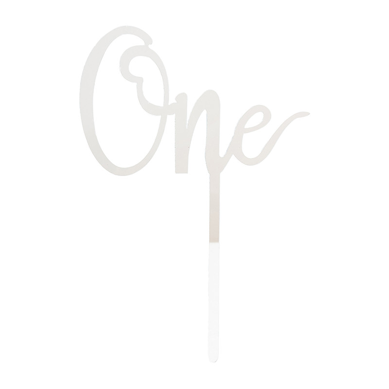 Tasty Me cake topper - One - zilver