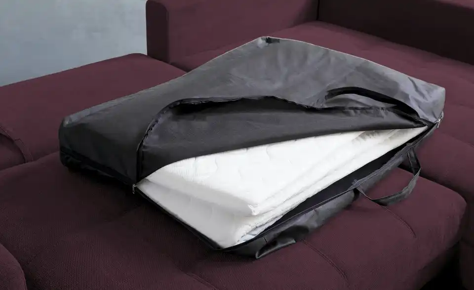 Ecksofa Arissa de Luxe Burgund rechts Webstoff