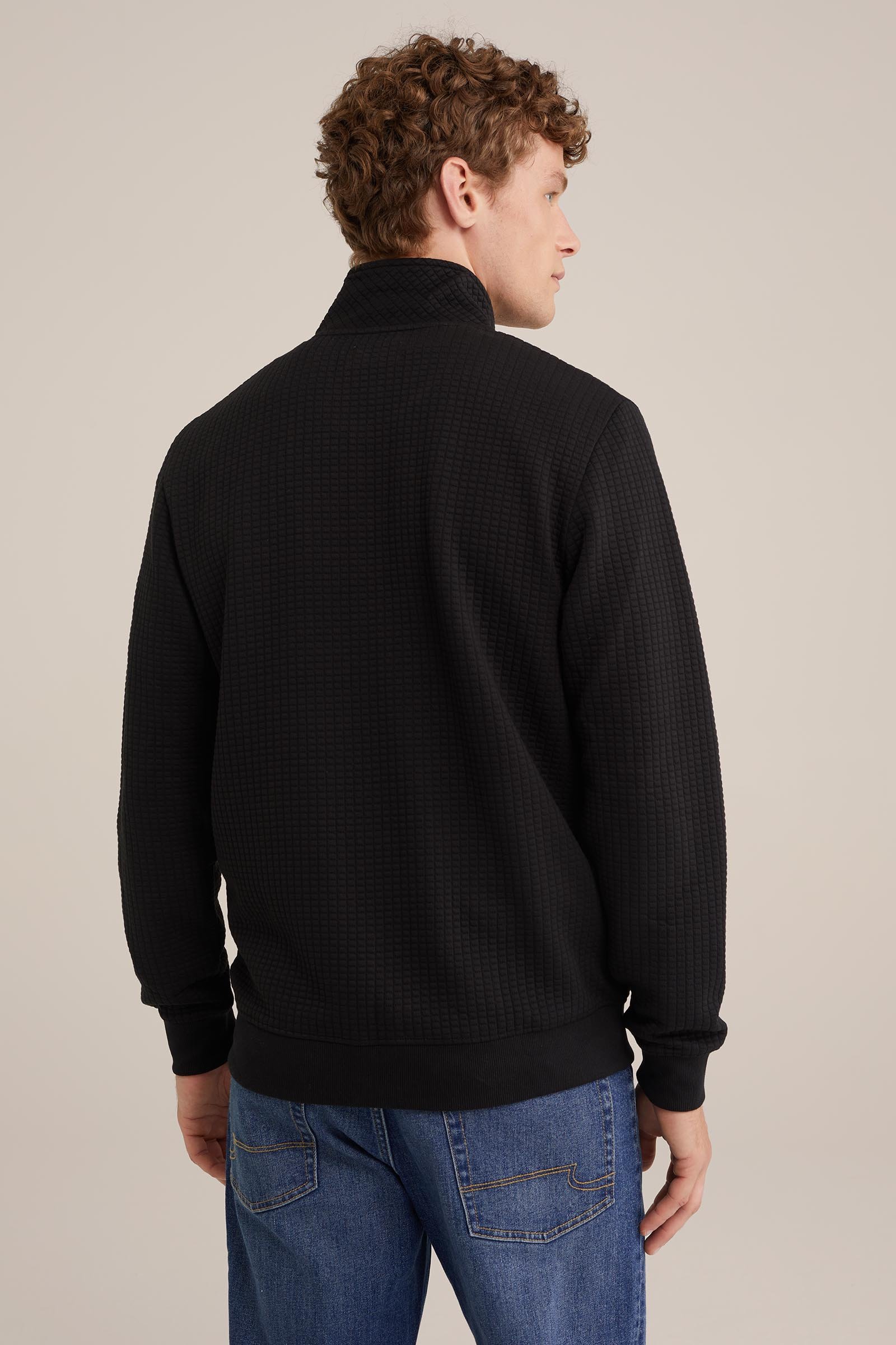 vest met structuur WE Fashion Zwart
