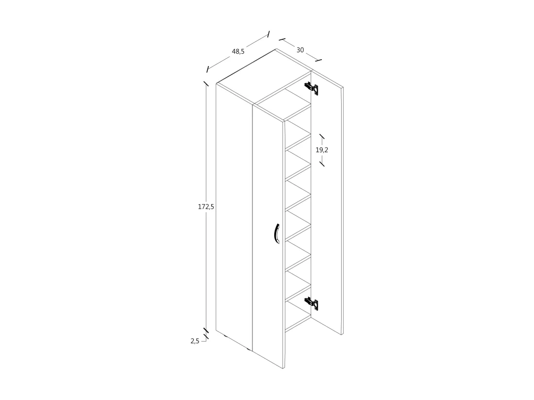 Bois XXL Grande armoire à chaussures Ulas 8