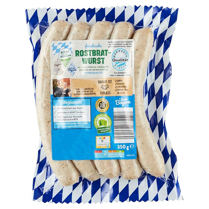 BESTES AUS DER REGION Fränkische Rostbratwurst 350 g