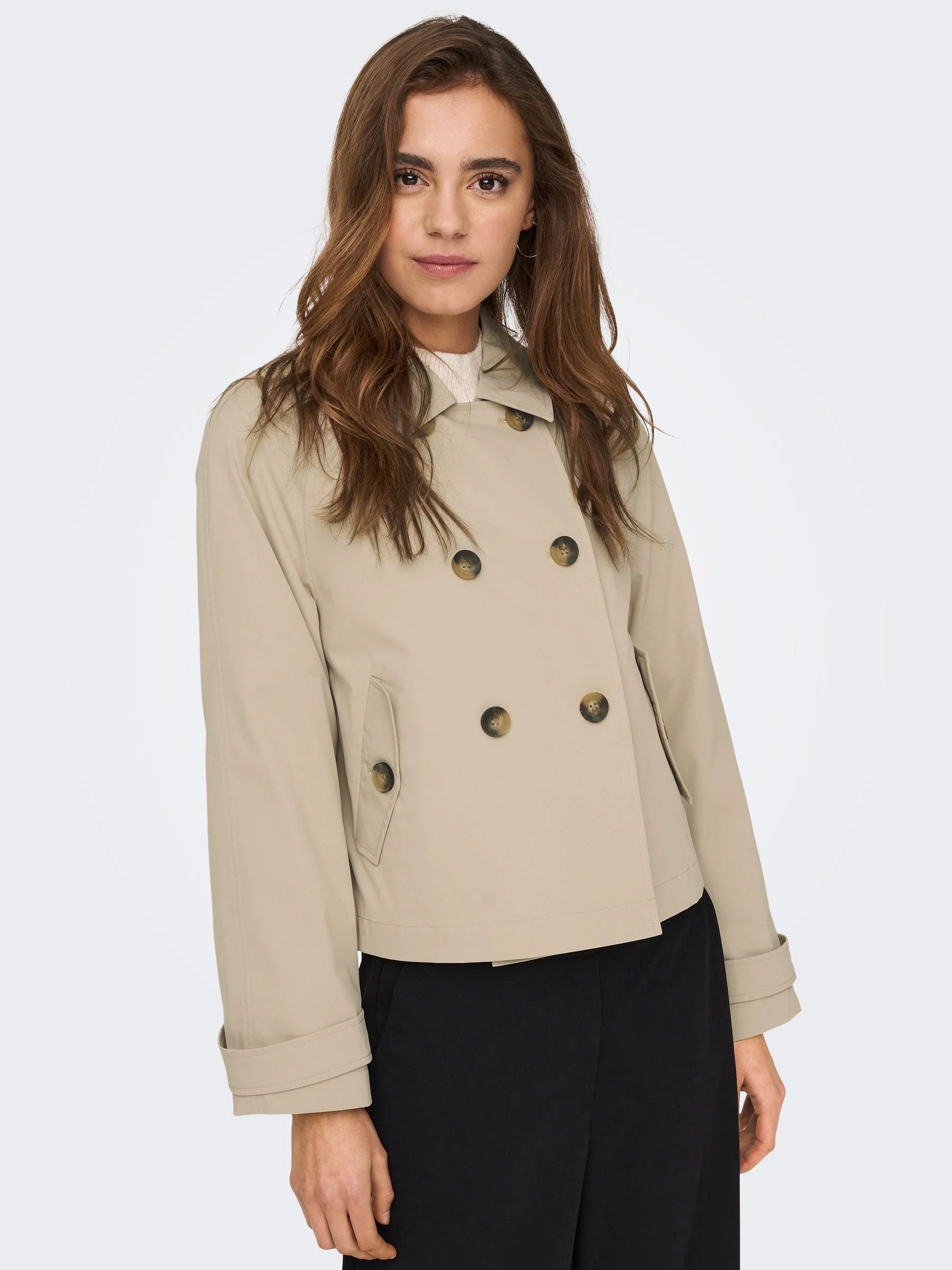 Crème - Only - Korte trenchcoat